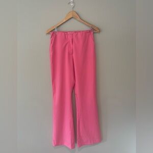 H&M Women’s Bright Barbie Pink Slacks Wide Leg Work Pants Like‎ New Size US 8